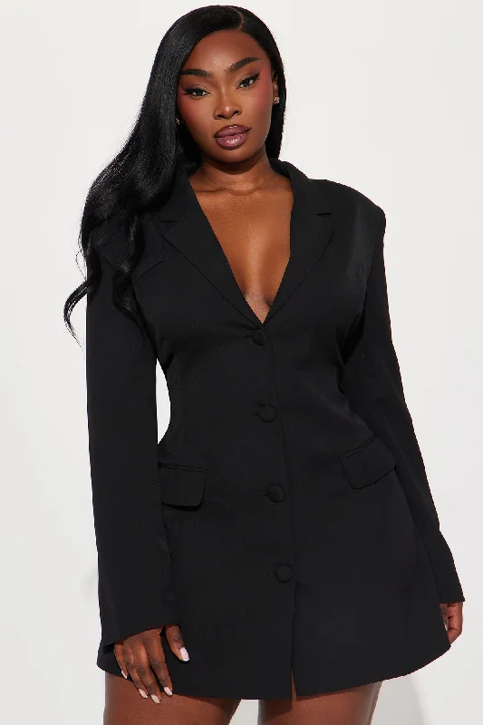 Jade Blazer Mini Dress - Black