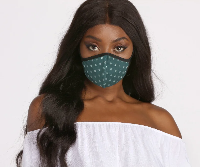 Reusable Floral Face Mask With Earloops