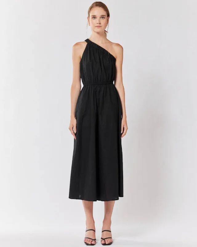 ASHIO MIDI DRESS -BLACK