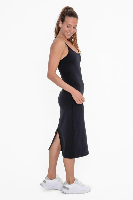 Mono B Black Bodycon Midi Dress