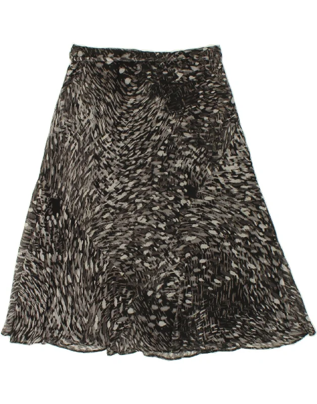 CANDA Womens A-Line Skirt EU 42 Large W30  Grey Animal Print Polyester