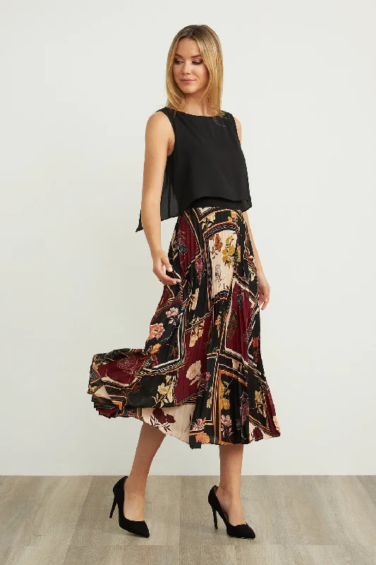 Joseph Ribkoff Lined Dress Printed Skirt Bohemian Appeal