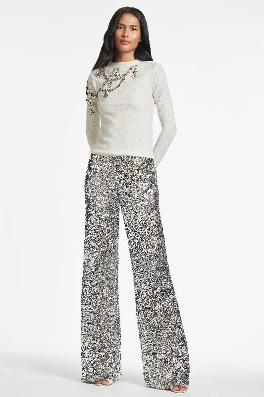 Alli Pant - Silver Sequins