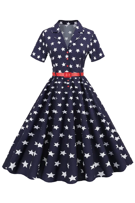 American Independence Day Print Flag Vintage Dress