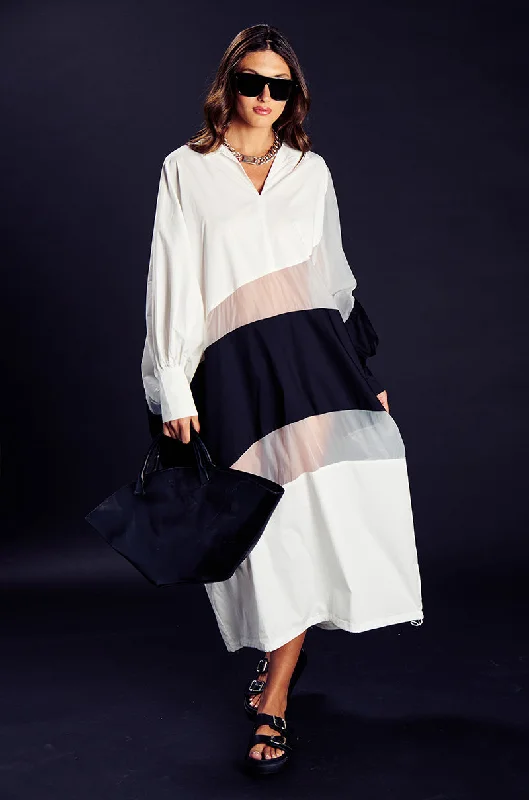 DAY AND NIGHT COLORBLOCKED MIDI DRESS