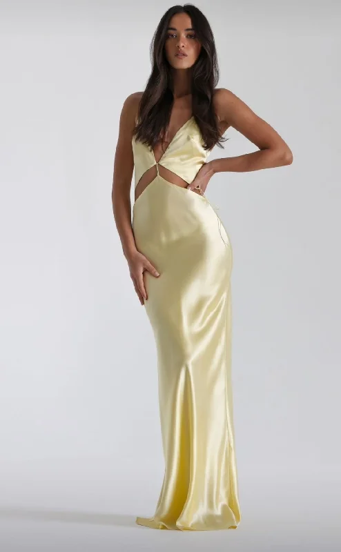 Hire NATALIE ROLT Iris Gown in Lemon