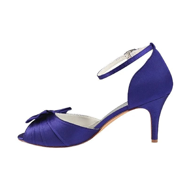 Purple Wedding Shoes, Peep Toe Evening Party Shoe, Charming Woman Shoes L-927