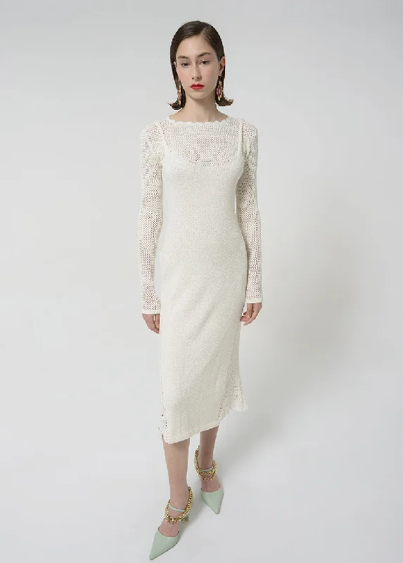DOUBLE SLEEVES SILHOUETTE DRESS Knitted unclassified dresses