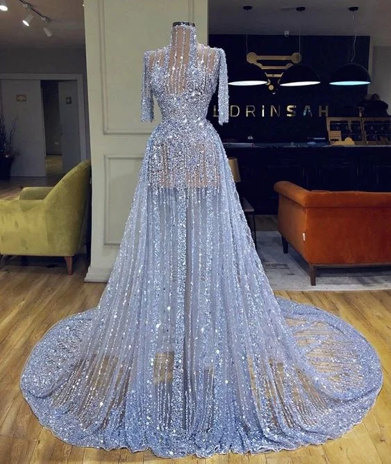 Luxurious Half Sleeves Evening Gowns,DS4742 Embroidered unclassified dresses