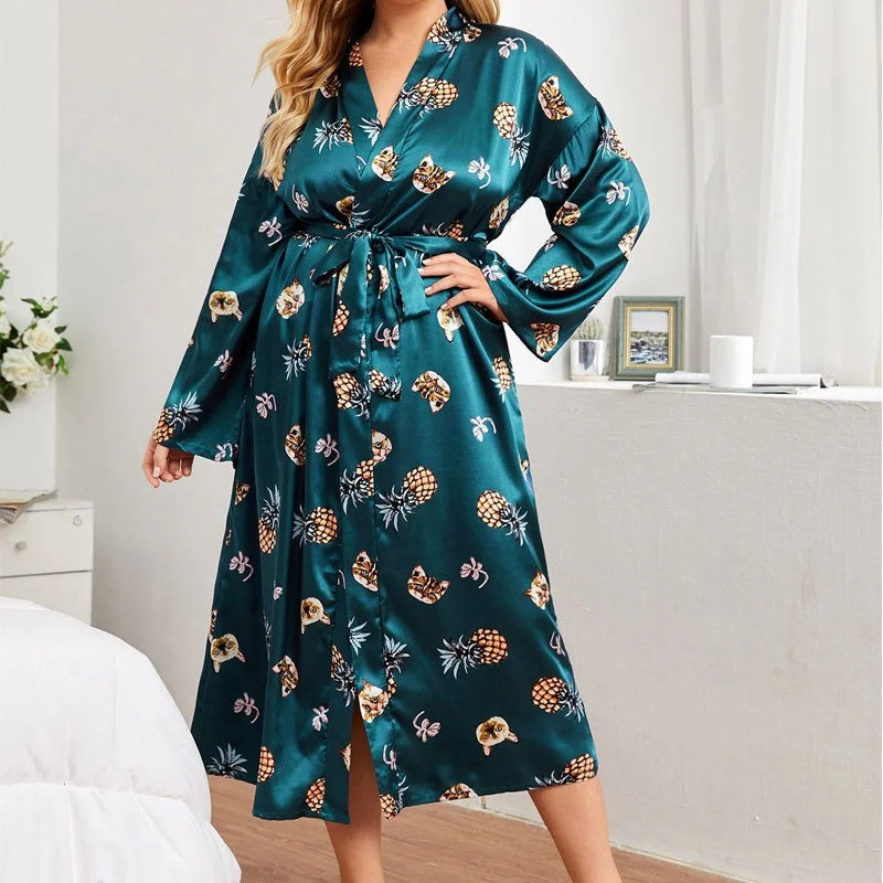 Satin Pineapple Robe Tiered unclassified dresses