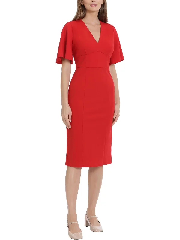Womens Solid Crepe Wear To Work Dress Elegant unclassified dresses